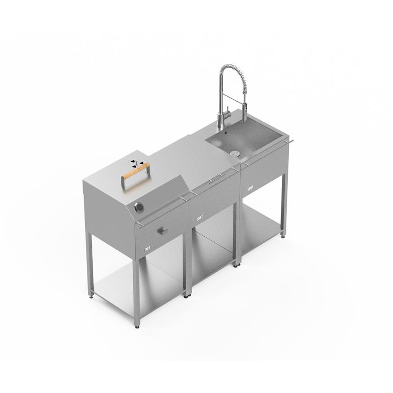 Complete outdoor kitchen with grill & sink